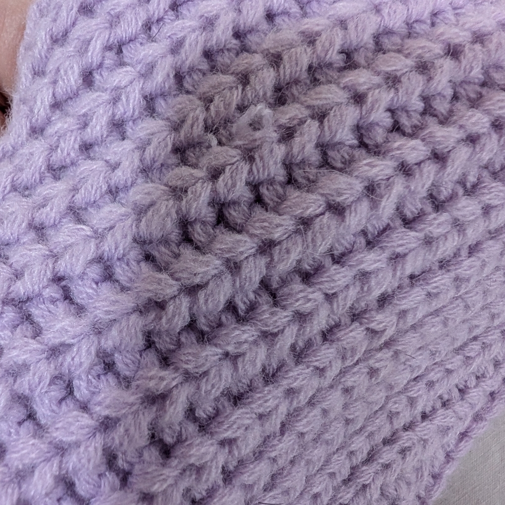 Colorblock Sweater - Cream, Purple, Yellow Crop Women's Large Grandmacore - Picture 10 of 11